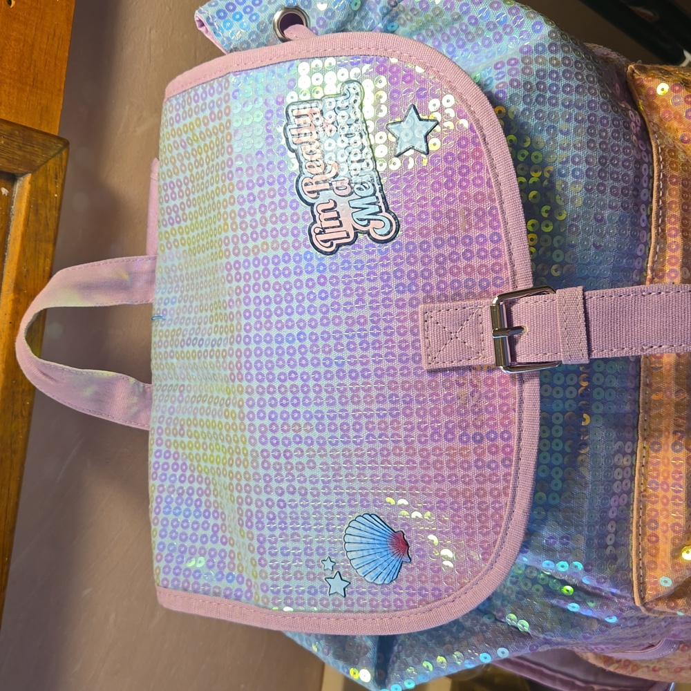 2017 Sequined Justice "I'm Really a Mermaid" Multi-Colored Backpack - Pre-loved - Picture 9 of 16